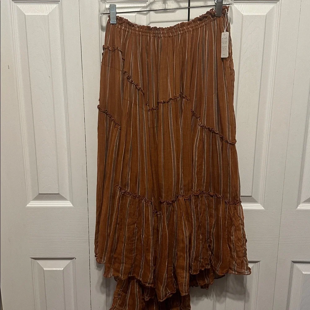 FREE PEOPLE Ember Striped Western Boho Midi Skirt - Picture 6 of 7